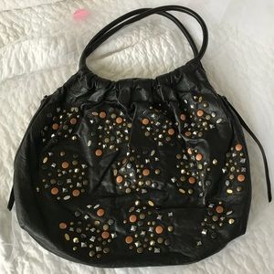 NORDSTROM LEATHER HOBO/TOTE STUDS SHOULDER BAG😍